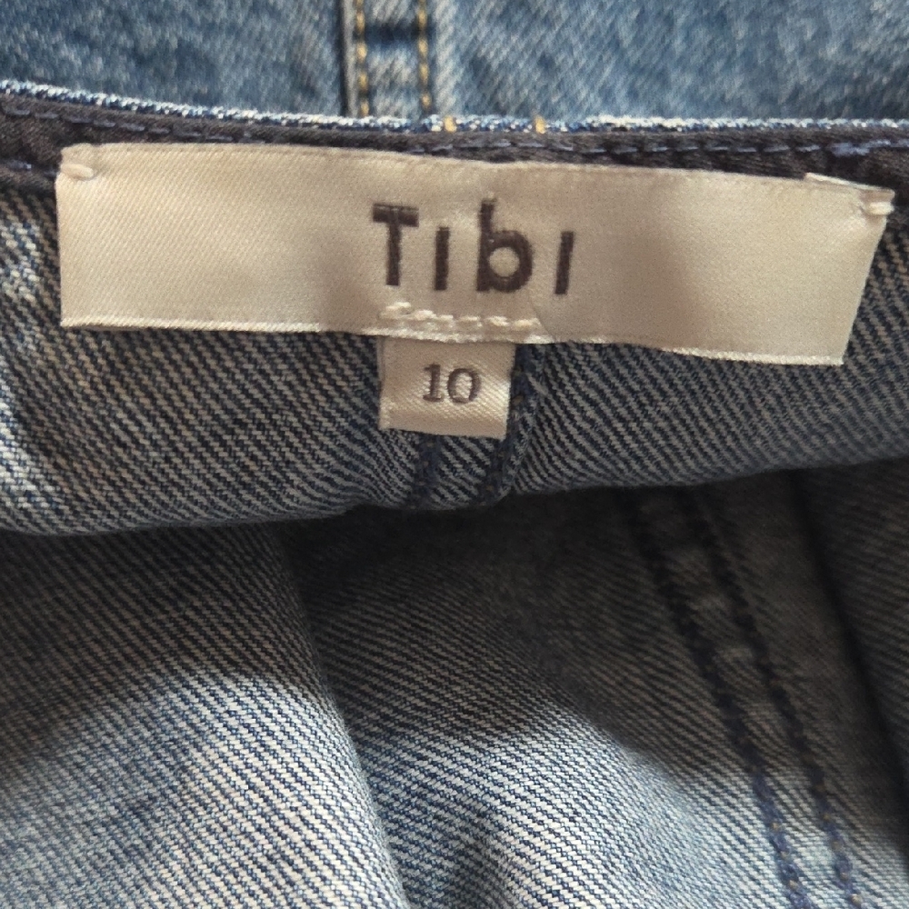 Tibi Denim Sleeveless Button Front Top Size 10 Minimalist Cotton - Picture 6 of 9